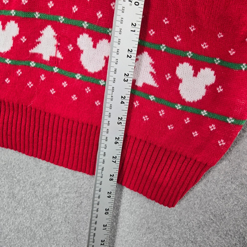 Disney Women Sweater Large Red‎ Mickey Mouse Christmas Holiday Long Sleeve - Picture 3 of 8